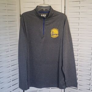 NBA new long sleeve gray 1/2 zip pull over mens shirt L
